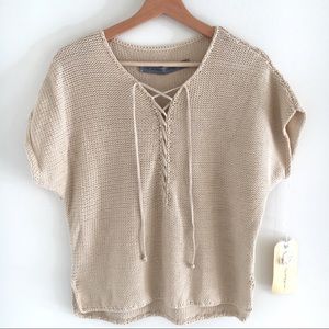 NEW Raquel Allegra knit lace up top